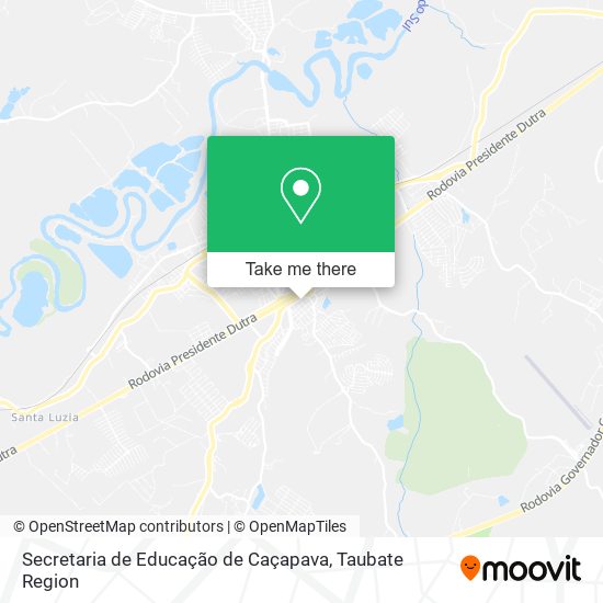 Mapa Secretaria de Educação de Caçapava