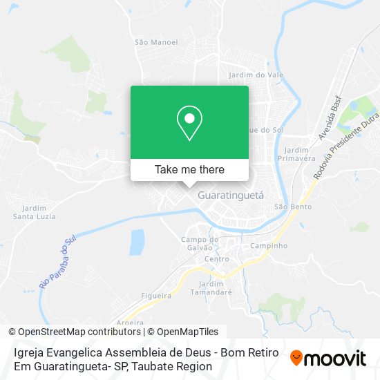 Igreja Evangelica Assembleia de Deus - Bom Retiro Em Guaratingueta- SP map