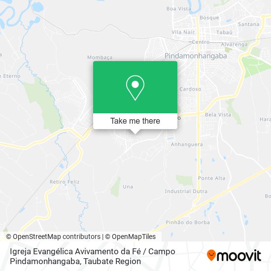 Mapa Igreja Evangélica Avivamento da Fé / Campo Pindamonhangaba