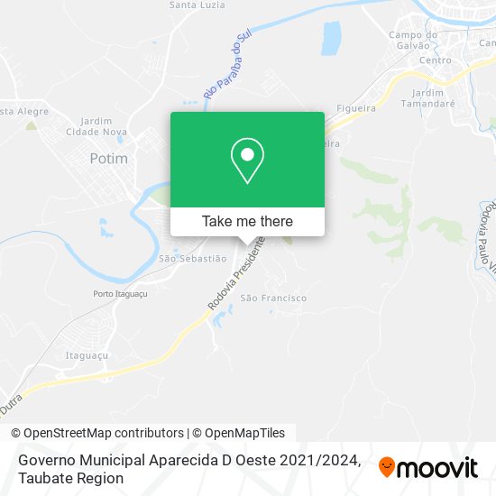 Governo Municipal Aparecida D Oeste 2021 / 2024 map