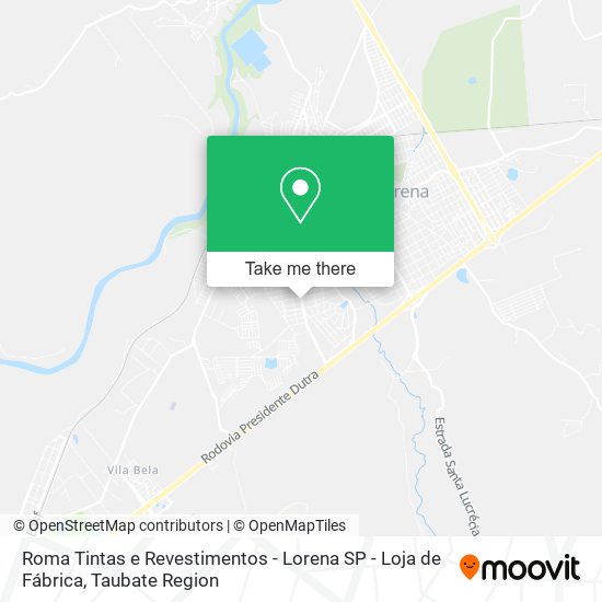 Roma Tintas e Revestimentos - Lorena SP - Loja de Fábrica map