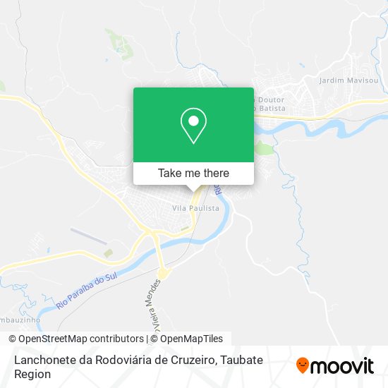 Mapa Lanchonete da Rodoviária de Cruzeiro