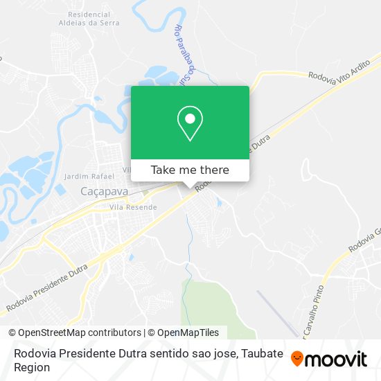 Rodovia Presidente Dutra sentido sao jose map