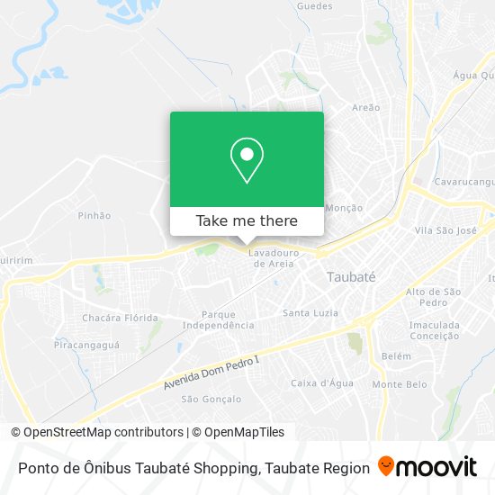 Mapa Ponto de Ônibus Taubaté Shopping
