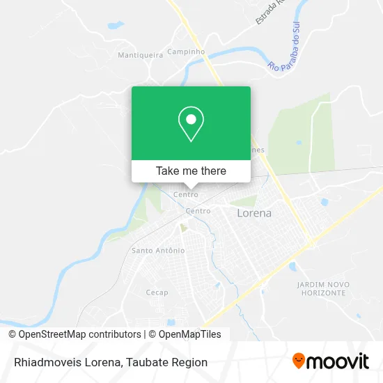 Rhiadmoveis Lorena map