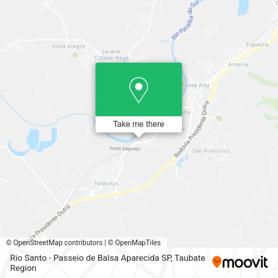 Rio Santo - Passeio de Balsa Aparecida SP map