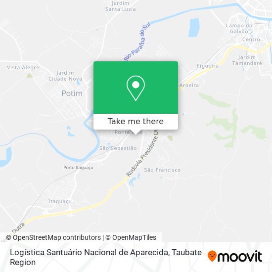 Logística Santuário Nacional de Aparecida map
