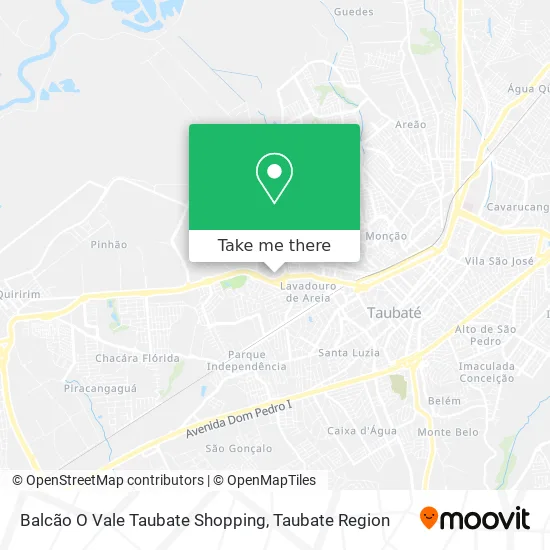 Balcão O Vale Taubate Shopping map