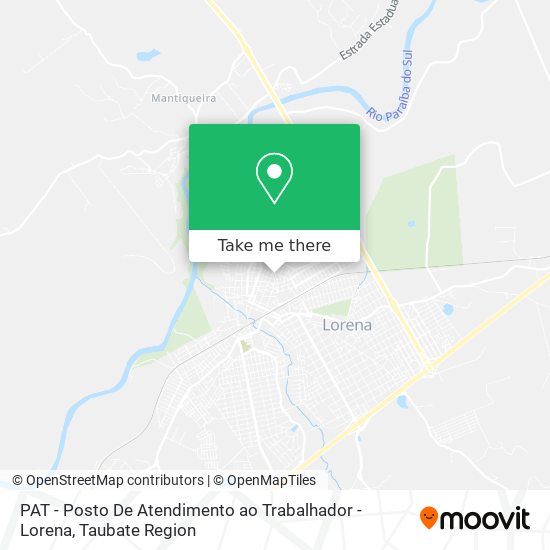 Mapa PAT - Posto De Atendimento ao Trabalhador - Lorena