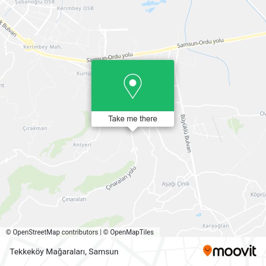 Tekkeköy Mağaraları map