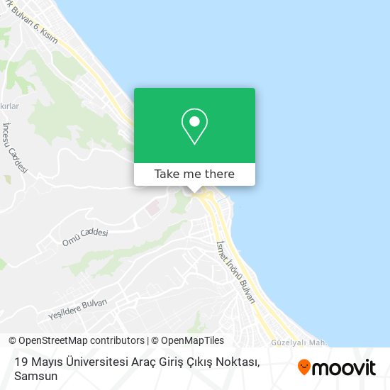 19 Mayıs Üniversitesi Araç Giriş Çıkış Noktası map