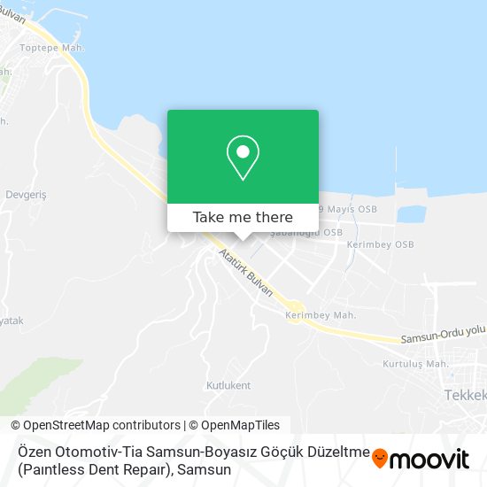Özen Otomotiv-Tia Samsun-Boyasız Göçük Düzeltme (Paıntless Dent Repaır) map