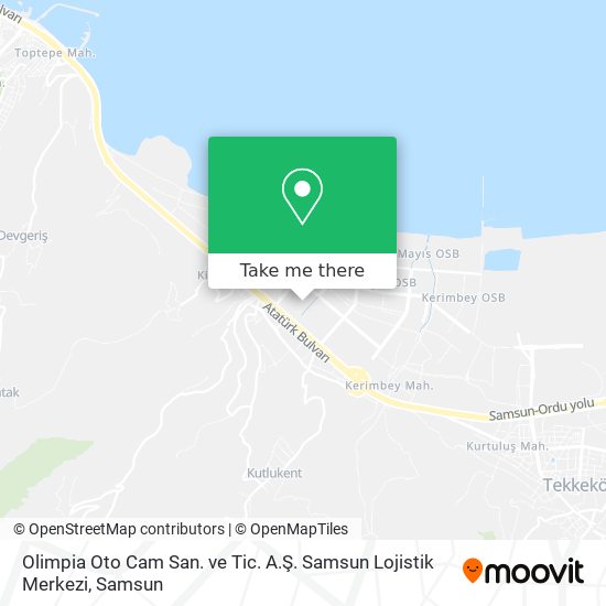 Olimpia Oto Cam San. ve Tic. A.Ş. Samsun Lojistik Merkezi map