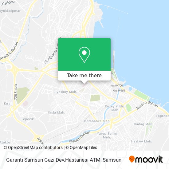 Garanti Samsun Gazi Dev.Hastanesi ATM map