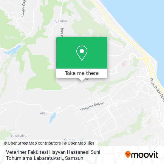 Veteriner Fakültesi Hayvan Hastanesi Suni Tohumlama Labaratuvari. map