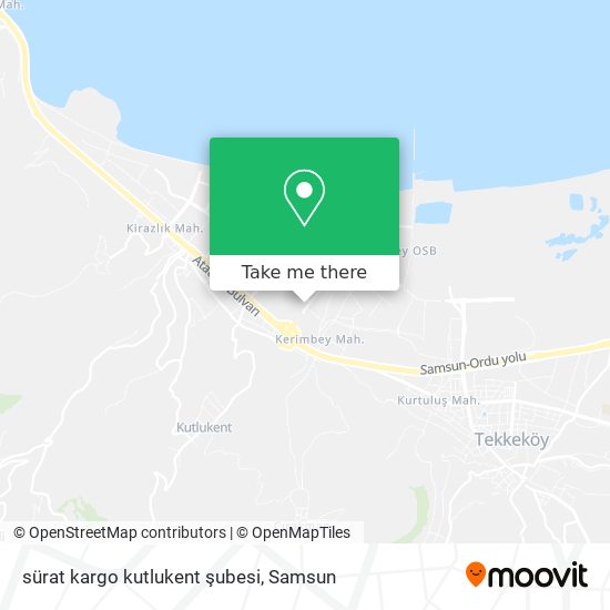 sürat kargo kutlukent şubesi map