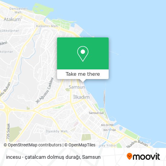 incesu - çatalcam dolmuş durağı map
