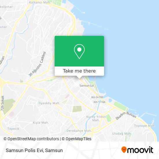 how to get to samsun polis evi in merkez by bus or light rail