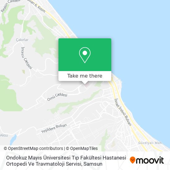 Ondokuz Mayıs Üniversitesi Tıp Fakültesi Hastanesi Ortopedi Ve Travmatoloji Servisi map