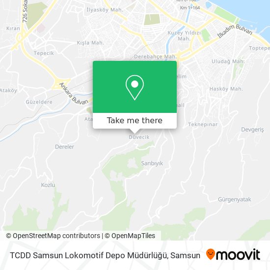 TCDD Samsun Lokomotif Depo Müdürlüğü map