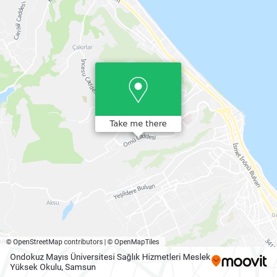 Ondokuz Mayıs Üniversitesi Sağlık Hizmetleri Meslek Yüksek Okulu map