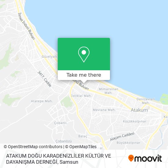 ATAKUM DOĞU KARADENİZLİLER KÜLTÜR VE DAYANIŞMA DERNEĞİ map