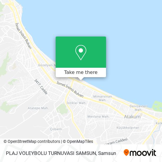 PLAJ VOLEYBOLU TURNUVASI SAMSUN map