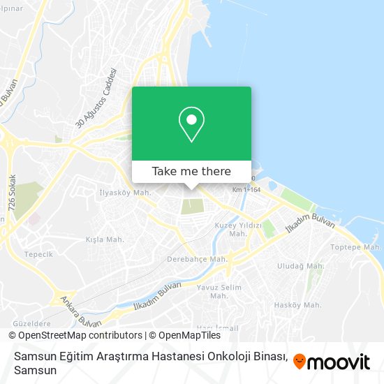 Samsun Eğitim Araştırma Hastanesi Onkoloji Binası map