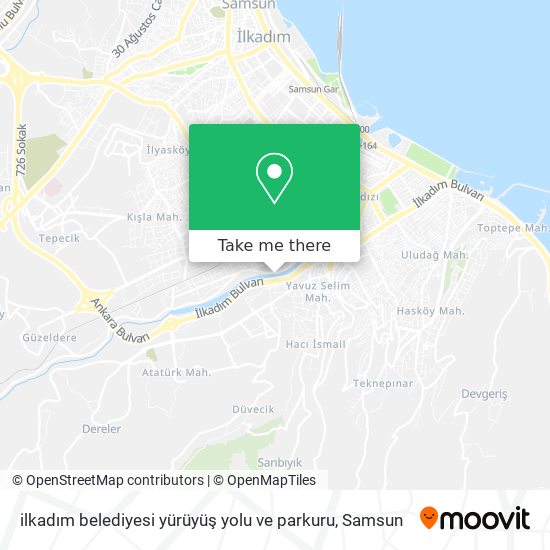 ilkadım belediyesi yürüyüş yolu ve parkuru map