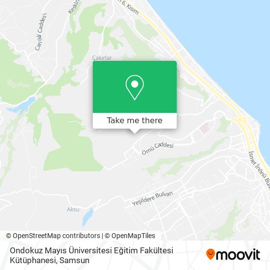 Ondokuz Mayıs Üniversitesi Eğitim Fakültesi Kütüphanesi map