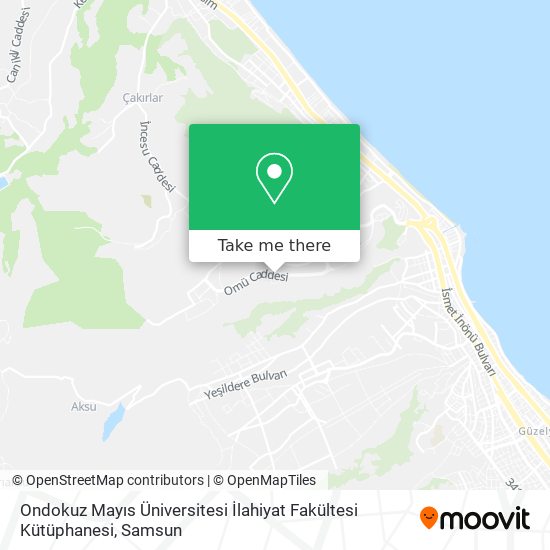 Ondokuz Mayıs Üniversitesi İlahiyat Fakültesi Kütüphanesi map