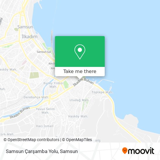 Samsun Çarşamba Yolu map