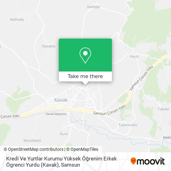 Kredi Ve Yurtlar Kurumu Yüksek Öğrenim Erkek Ögrenci Yurdu (Kavak) map