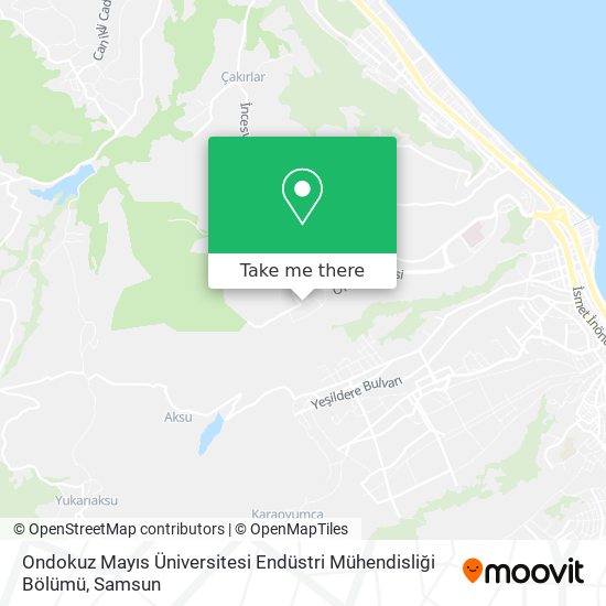 Ondokuz Mayıs Üniversitesi Endüstri Mühendisliği Bölümü map