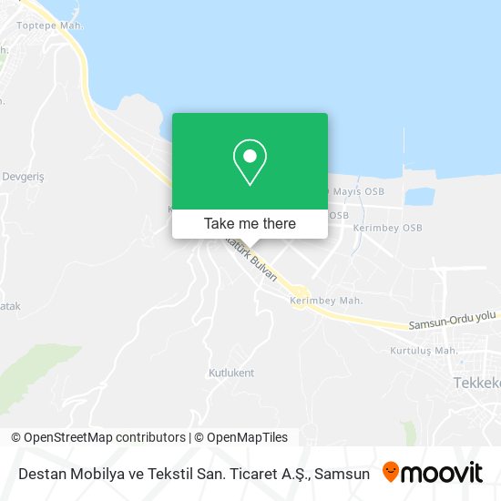Destan Mobilya ve Tekstil San. Ticaret A.Ş. map