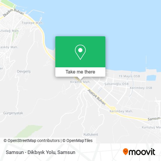 Samsun - Dikbıyık Yolu map