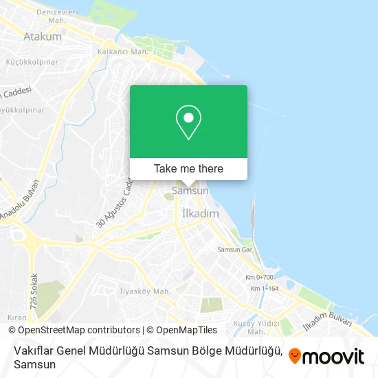 Vakıflar Genel Müdürlüğü Samsun Bölge Müdürlüğü map
