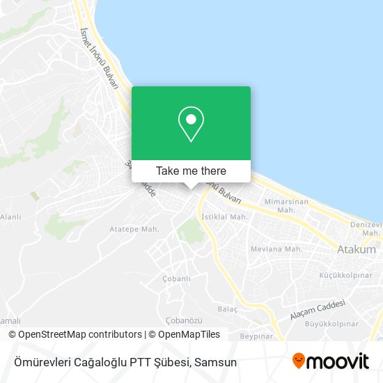 Ömürevleri Cağaloğlu PTT Şübesi map