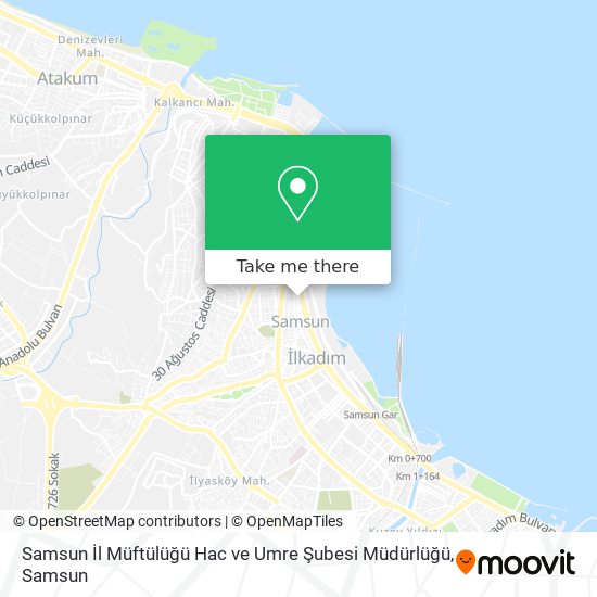 Samsun İl Müftülüğü Hac ve Umre Şubesi Müdürlüğü map