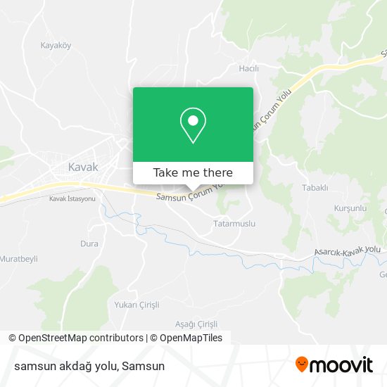 samsun akdağ yolu map