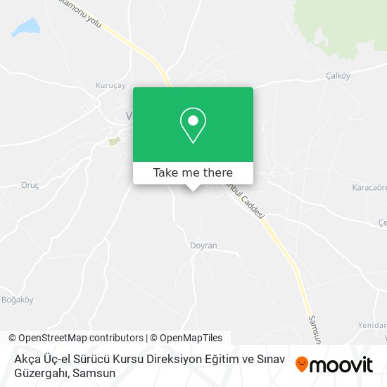 Akça Üç-el Sürücü Kursu Direksiyon Eğitim ve Sınav Güzergahı map