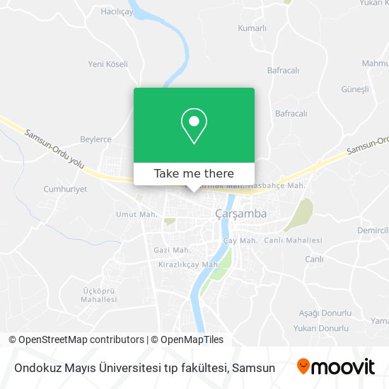 Ondokuz Mayıs Üniversitesi tıp fakültesi map