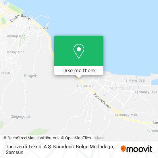 Tanrıverdi Tekstil A.Ş. Karadeniz Bölge Müdürlüğü map