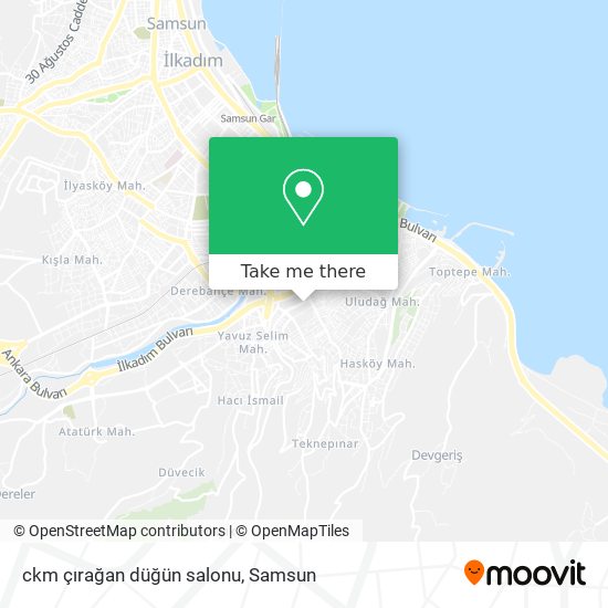 ckm çırağan düğün salonu map