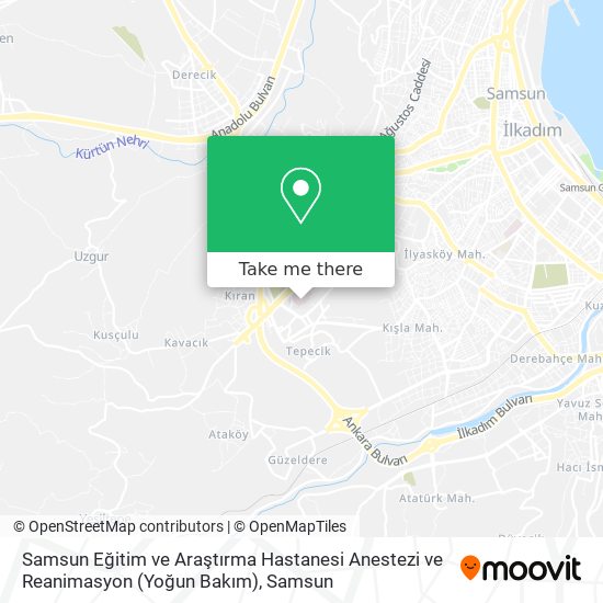 Samsun Eğitim ve Araştırma Hastanesi Anestezi ve Reanimasyon (Yoğun Bakım) map