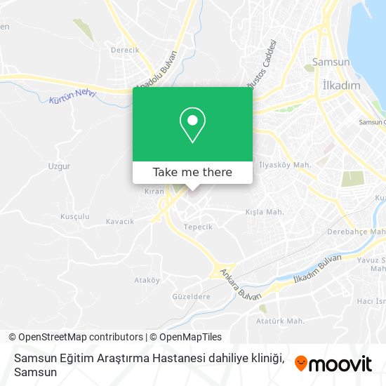 Samsun Eğitim Araştırma Hastanesi dahiliye kliniği map