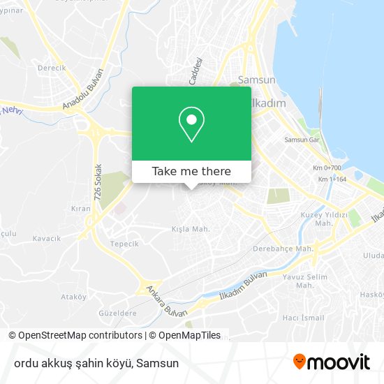 ordu akkuş şahin köyü map
