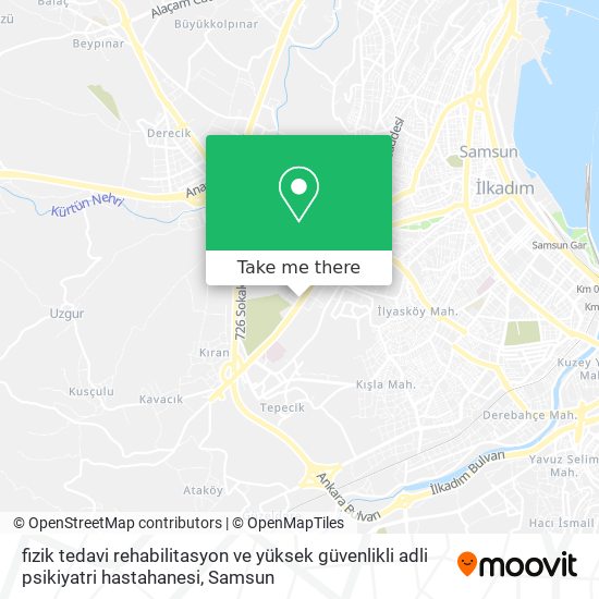 fizik tedavi rehabilitasyon ve yüksek güvenlikli adli psikiyatri hastahanesi map