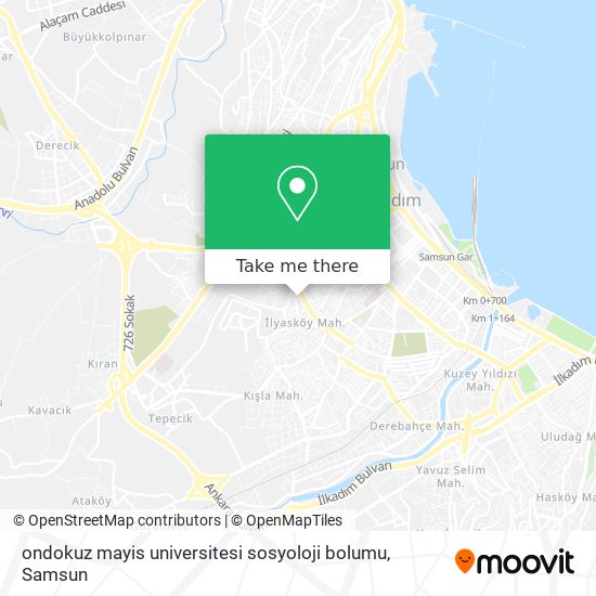 ondokuz mayis universitesi sosyoloji bolumu map