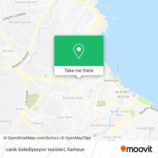 canik belediyespor tesisleri map